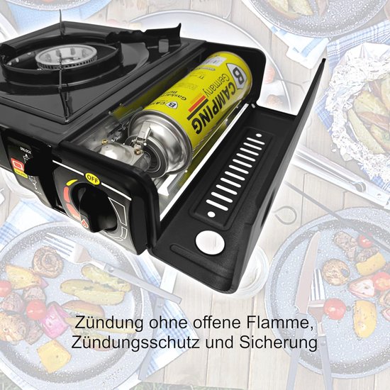 Gasfornuis met Koffer en 16 Gaspatronen - Ideaal voor Camping en Fondue — afbeelding 4