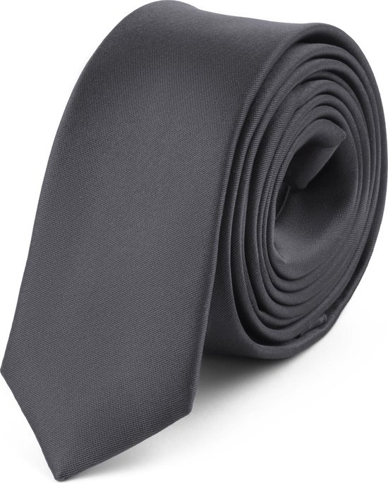Ladeheid Smal Stropdas - Stropdassen voor heren - Lengte: 150 cm, Breedte: 5 cm - Grafiet - LA-SR-SP-5