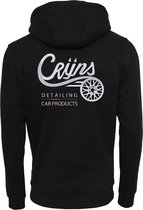 CRIJNS KWALITEITS HOODIE ZWART / WIT Logo - LARGE