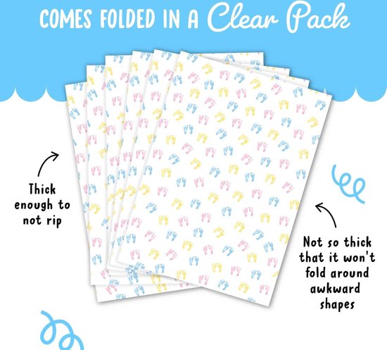 Central 23 Cadeaupapier voor babyfeestjes, cadeaupapier voor jongens, 6