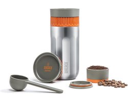 Draagbaar Alles-in-één Koffiezetapparaat met Vacuümdruk, Handmatige Koffiemachine voor Reizen, Geïsoleerde Koffiemok, Snelle Extractie, Roestvrijstalen Thermobeker