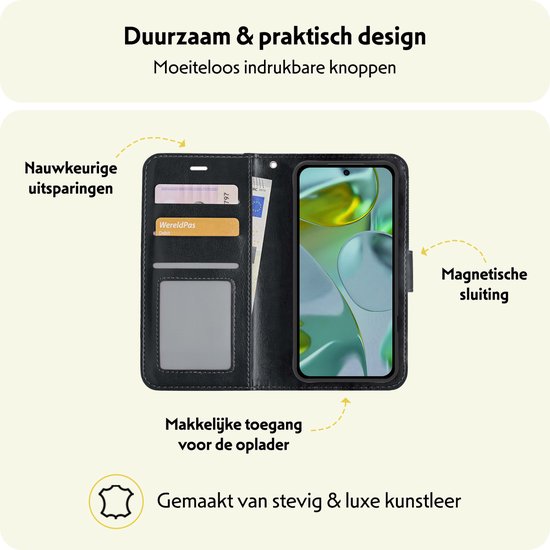Étui pour Google Pixel 9 Case Book Case Cover Wallet Cover avec 2x protecteur d'écran - Étui pour Google Pixel 9 Case Bookcase Cover - Zwart