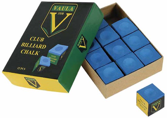 Vaula biljartkrijt - Longoni - blauw - box 12 stuks