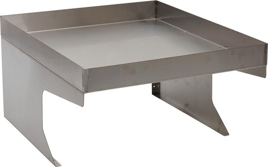 Garage tondeuse à gazon robot avec jardinière MCW-G60, auvent pour tondeuses à gazon, métal 37x60x70cm ~ acier inoxydable