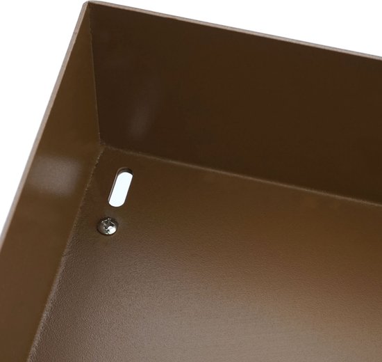 Robotmaaier garage met plantenbak MCW-G60, overkapping voor grasmaaiers, metaal 37x60x70cm ~ bruin van Merkloos	 — afbeelding 5
