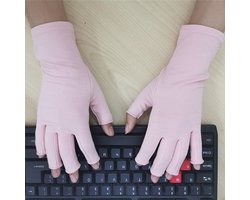 2 paar compressiehandschoenen voor artritis voor vrouwen en mannen, bamboe compressiehandschoenen voor artritis voor pijnverlichting bij reumatoïde artritis en artrose, vingerloze handschoenen (maat M) - lichtroze