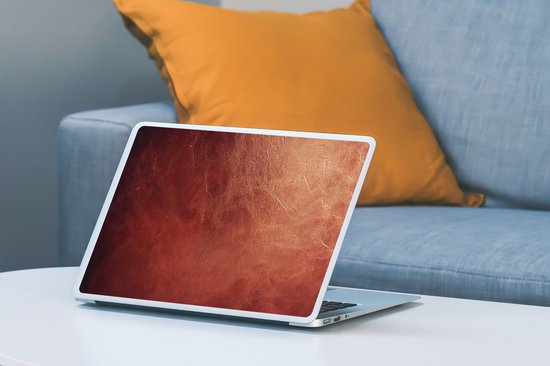 Laptop sticker - 11.6 inch - Leer - Lederlook - Bruin - Licht - 30x21cm - Laptopstickers - Laptop skin - Cover
