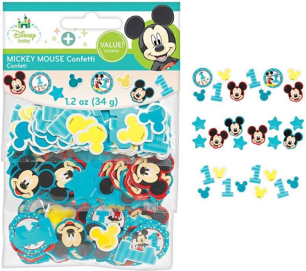 resultaat ik ben verdwaald Thespian Disney Mickey Mouse 1e verjaardag confetti 34 gr. | bol.com
