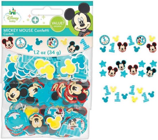 Levering Trillen karton Disney Mickey Mouse 1e verjaardag confetti 34 gr. | bol.com