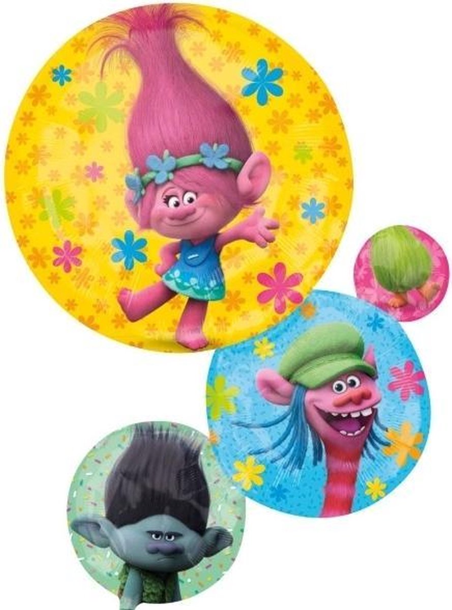 Trolls folieballon XL 55 x 71 cm.