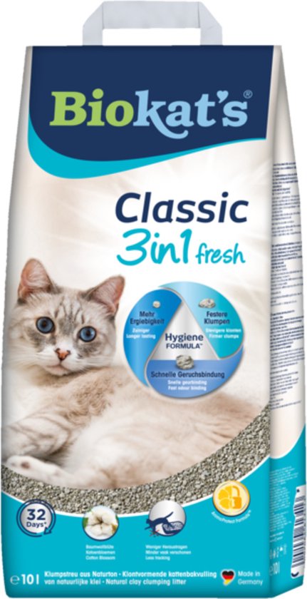 Biokat's Classic Fresh Katoenbloemen Geur - Kattenbakvulling -  10 l