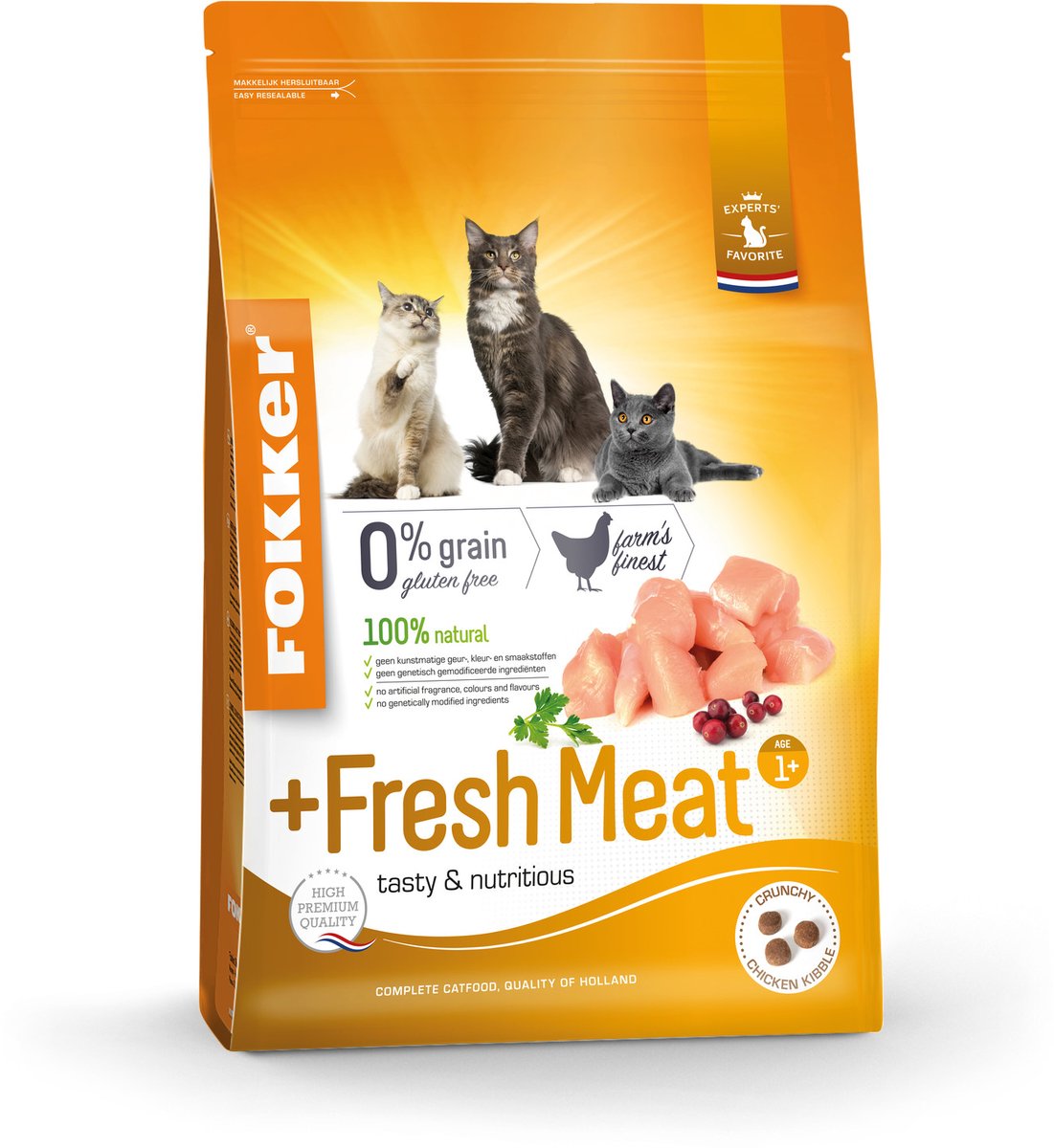 Fokker +Fresh Meat kattenvoer 2 x 7 kg