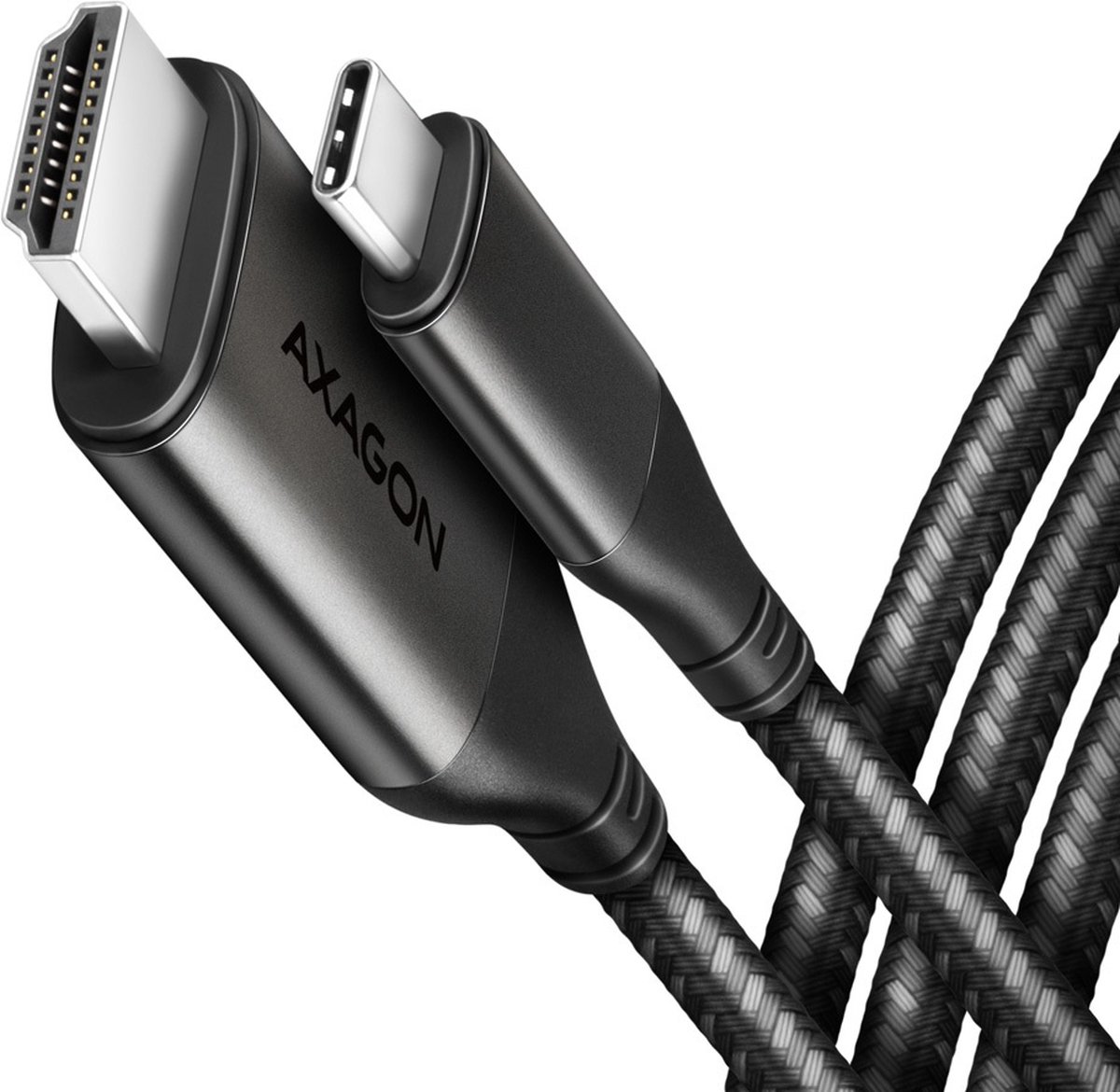 AXAGON RVC-HI2MC USB-C-kabel HDMI / USB-C Aansluitkabel HDMI-A-bus 1.8 m Zwart