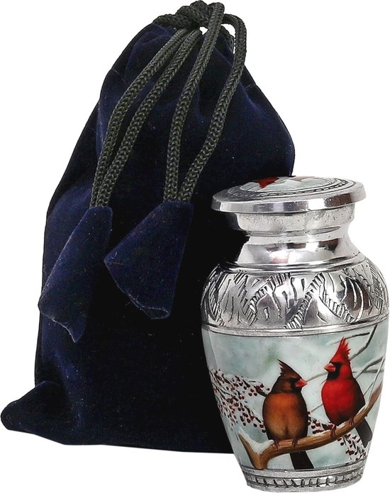 ESplanade Metal Cremation Urn Memorial Jar Pot Container | Full Size U For Funeral Ashes Burial Swirl Flower Print White 10 Inches