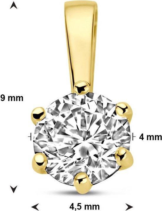 Pendentif en or jaune 14 carats avec zircone