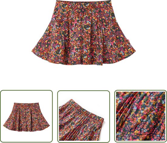 Foto: Vidaxl meisje kinderrokje kinderrokje 92 meerkleurig bloempatroon multicolour lyocell