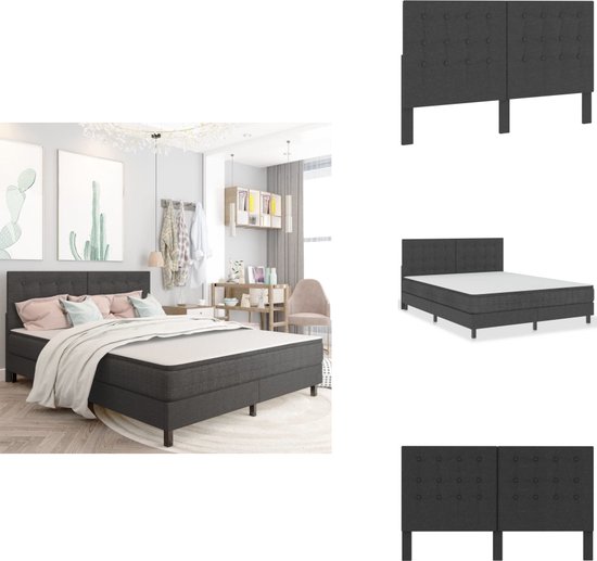 vidaXL Tête de lit - Têtes de lit - Têtes de lit - Tête de lit - Tête de lit 160x200 cm Tissu capitonné Gris foncé