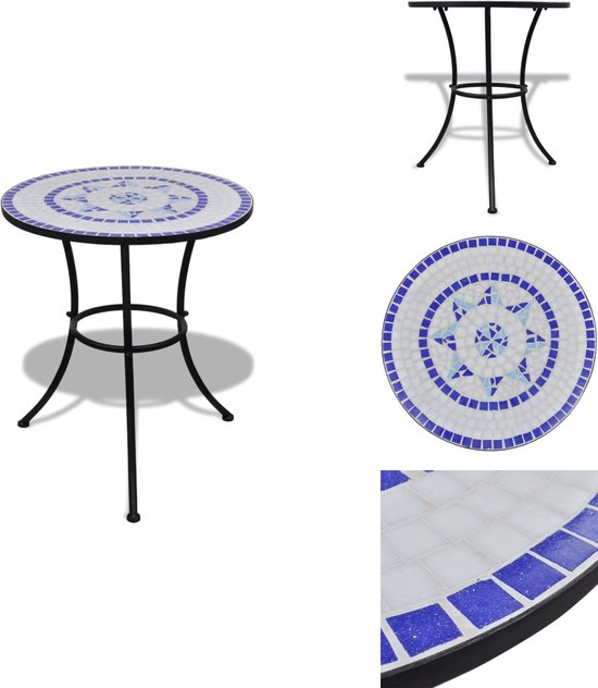 Mozaïek Tafel Marmer - Mozaiektafel vierkant krulpoot