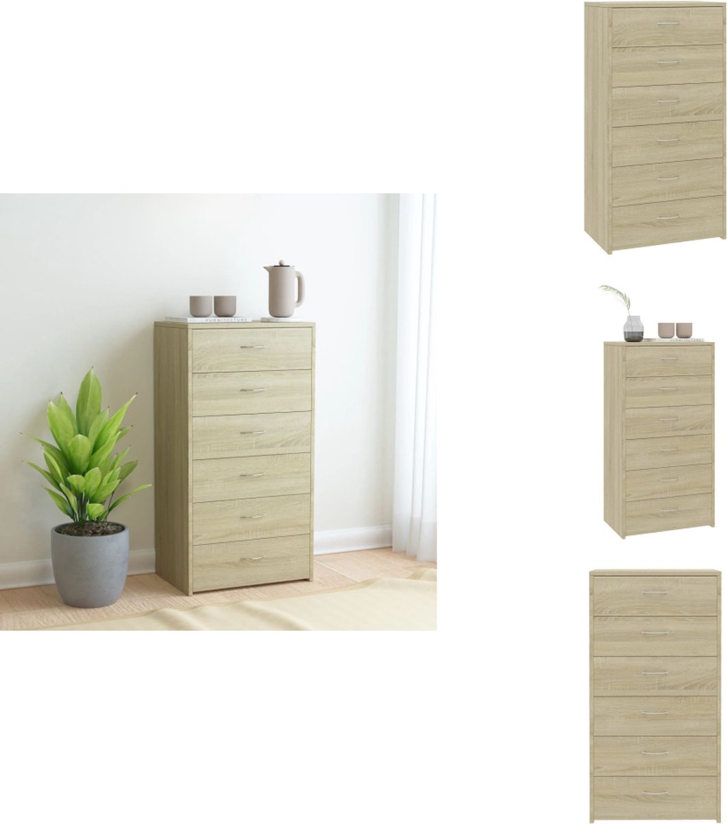 Dressoir 80x35x76 cm spaanplaat sonoma eikenkleurig