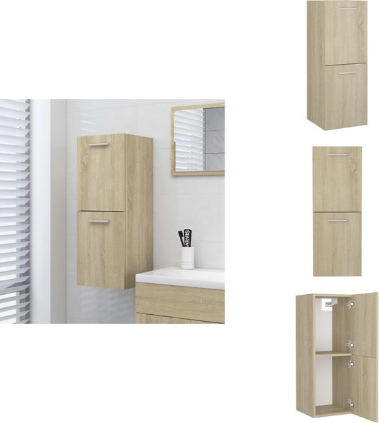Kast verrijdbaar 60x53x72 cm spaanplaat sonoma eikenkleurig - Kantoormeubelen Plus