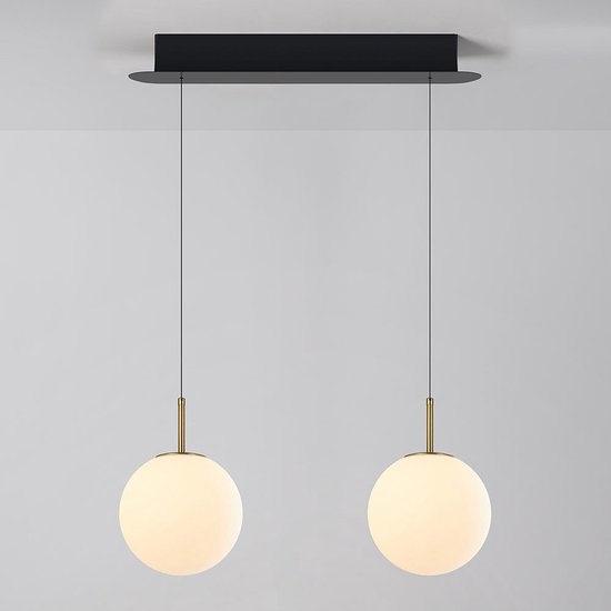 Luxe hanglamp Svea goud met melkwit glas - 3-staps dimbaar, 2700K