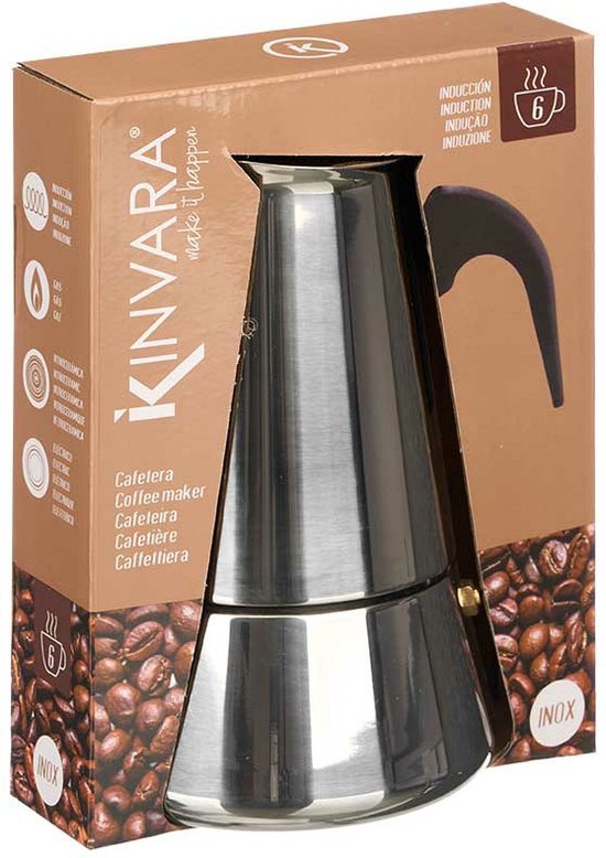 Cafetière italienne Kinvara Percolator - acier - argent - 6 tasses - Cafetière
