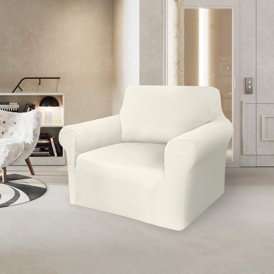 Ystyle Stretch Bankhoes 1 Zit, Elastische Bankhoezen Voor Woonkamer, Universele Moderne Bankovertrek, Met Antislipschuim Vuilafstotend, Wasbare Meubelbe, Beige