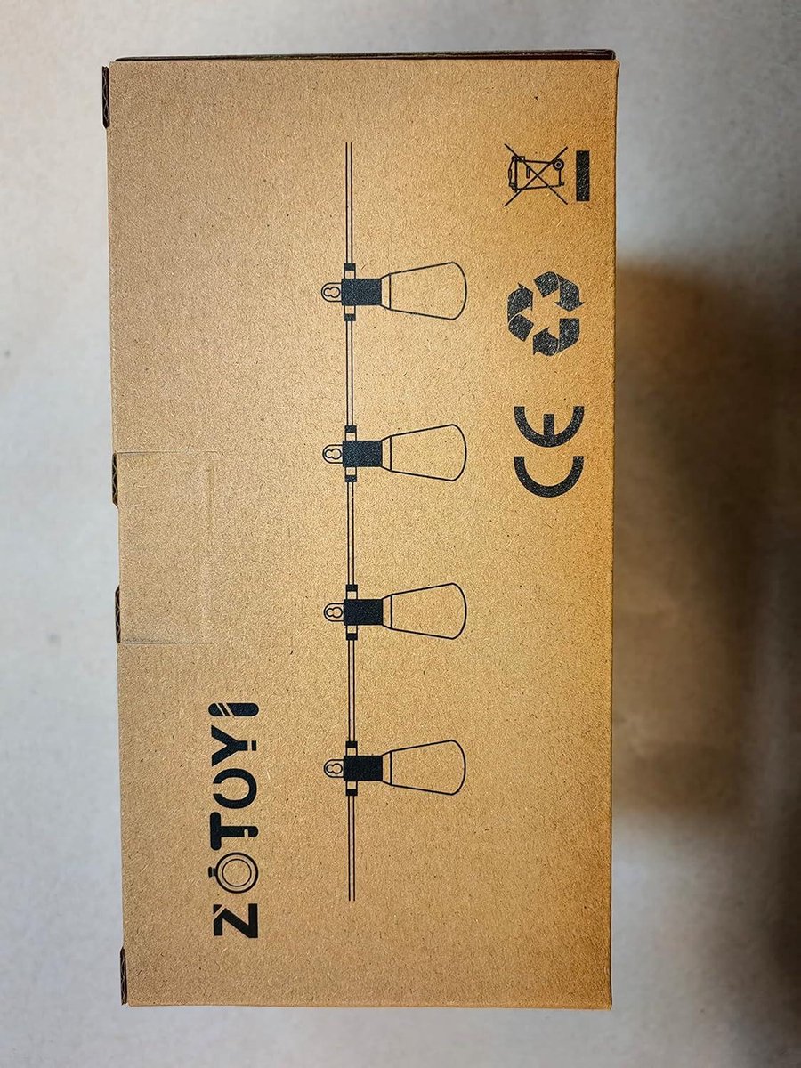 ZOTOYI 15 Meter Lichtketting Buiten, ST38 20 led-gloeilampen 2 Reservelampen Lichtketting Voor Buiten, IP65 Waterdicht Voor binnen en buiten, Huis, Tuin,Terras, Kerst, Festival, terras, warmwit