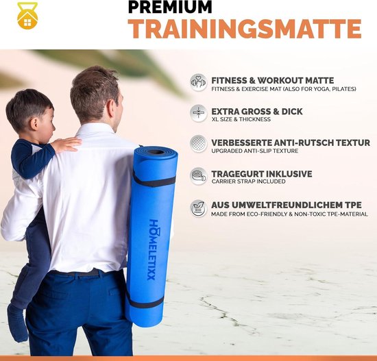 Tapis De Yoga Antidérapant En Tpe Sans Goût Pour Pilates, Gym, Sport