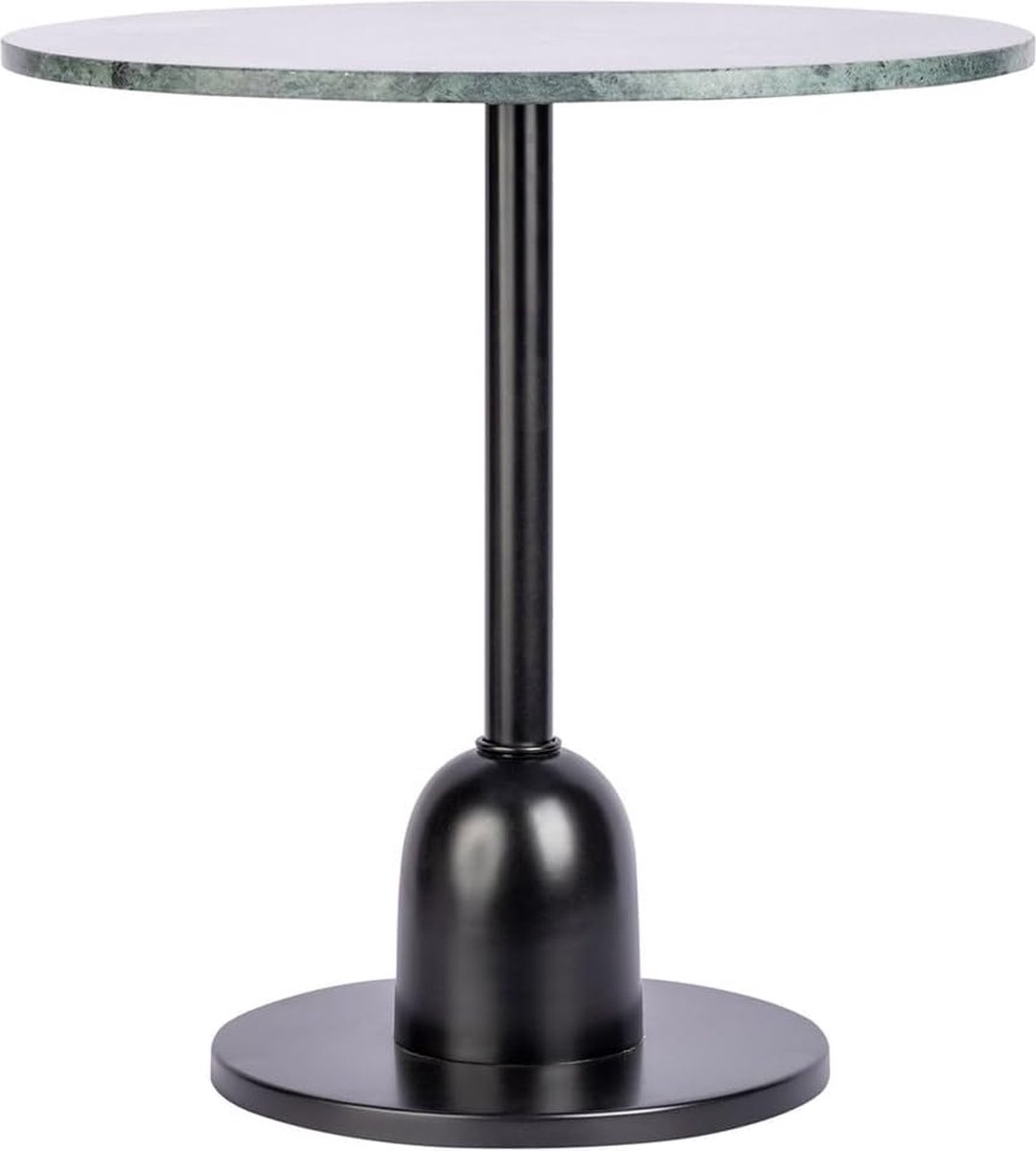 Goodivery ® Stijlvolle Ronde Bijzettafel met Smalle Basis van IJzer en Marmer in Groen