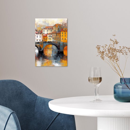 Poster 20x30 cm - Gracht - Huizen - Kunst - Art - Posters - Kamer decoratie - Wanddecoratie woonkamer - Muurdecoratie slaapkamer