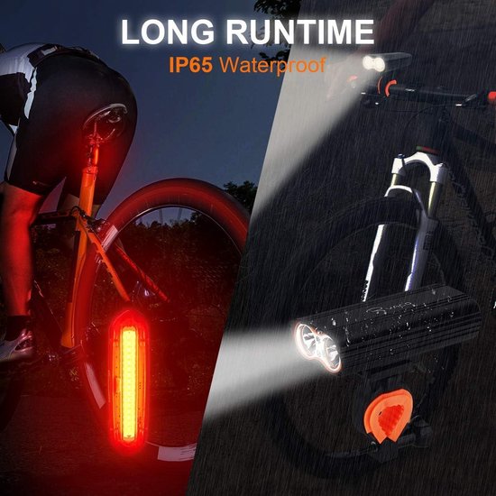 Usb Oplaadbare Fiets Koplamp Licht 2400 Lumen- Fietsverlichting Set Met 4400mah Batterij- 4 Modi- Waterdicht- Fietsen Berg- Nacht Zaklamp — afbeelding 5