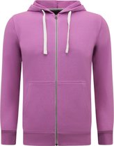 Sweat à capuche pour hommes avec fermeture éclair - Cardigan à capuche - Gilet de sport - Violet