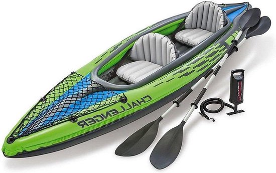 Opblaasboot Challenger K1 Kajak 2-Persoons 351cm x 76cm x 38cm met PompSuitabilité voor Volwassenen en Kinderen