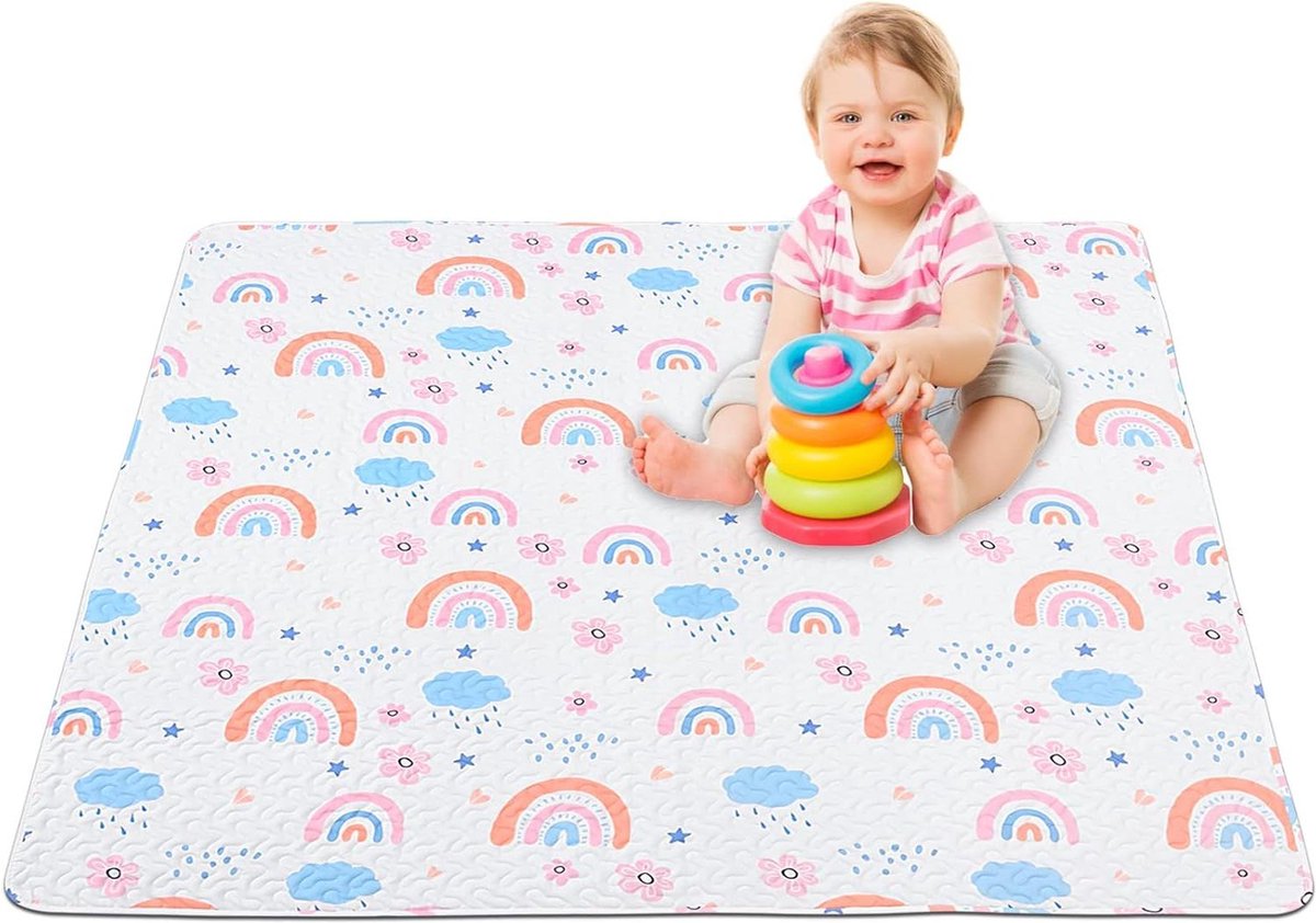 GGoty Groot dik Coral Velvet kleed voor baby's en kinderen, speelkleed, kruipkleed voor in de werkkamer, keuken, babykamer, antislip, yogamat (100 x 120 x 2 cm, grijs