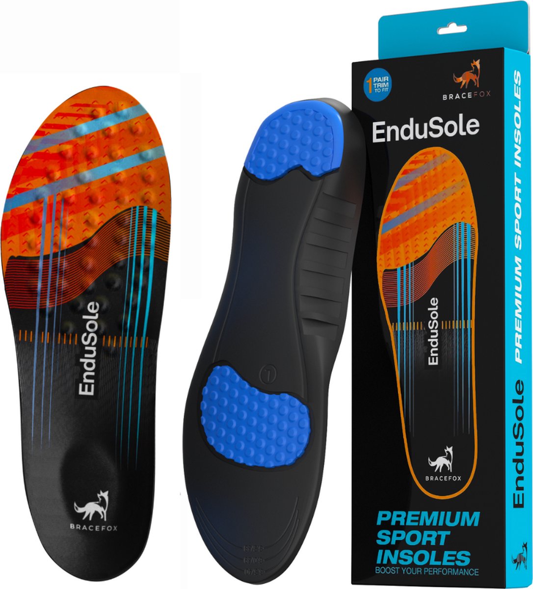 Bracefox® Sport Inlegzolen 'EnduSole' | Maat 38-41 | Inlegzolen voor Wandelen & Sports | Mannen & Vrouwen | Optimale demping | Maat 38-41
