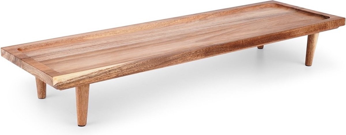 Serveerplank Houten op Poten 55x18 cm - Serveerbord - Snijplank - Hapjesplank - Kaasplank