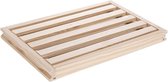 CM Brood snijplank met kruimel opvangbak - 33 x 22 cm - blank hout - kruimelvanger - snijplanken met rooster