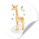 WallCircle - Stickers muraux - Cercle Papier Peint - Girafe - Jungle - Nuage - 100x100 cm - Cercle Mural - Auto Adhésif - Sticker Papier Peint Rond XXL