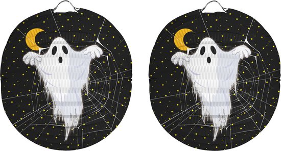 Folat - Lampion Spook 22 cm - Lampion sint maarten - lampionnen - Sint maarten optocht - lampionnen papier - Lampion Halloween