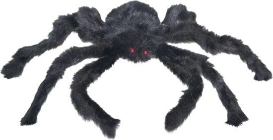 Nep Spin - 30 cm - Zwart - Fop Artikelen - Spider - Halloween - Feestversiering