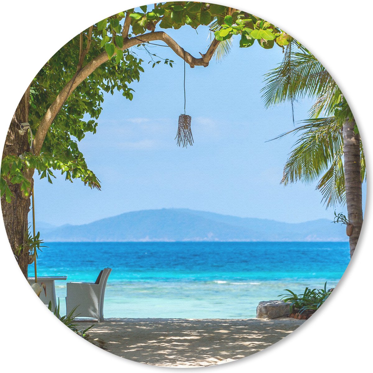 Muismat rond 30x30 cm - Mousepad Tropisch - Strand - Zee - Ronde muismatten