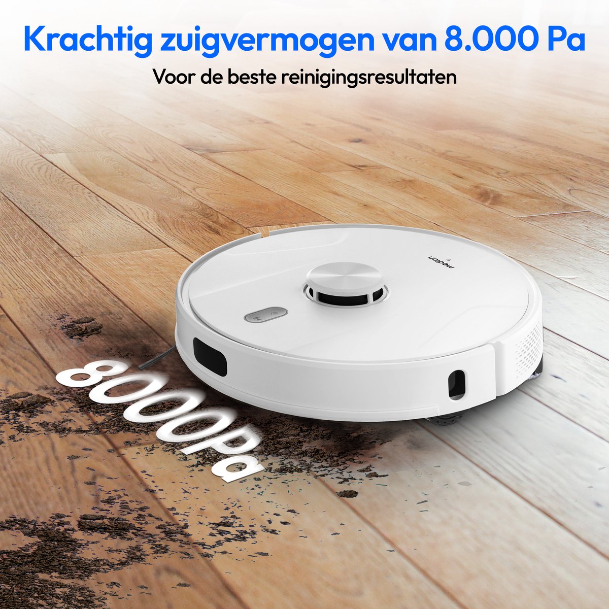 Afbeelding 3 van MEDION robotstofzuiger met lasernavigatie en wisfunctie X41 SW (krachtige 8000Pa zuigkracht, 2in1 robotstofzuiger, nauwkeurig in kaart brengen, Go & No Go zones, meerdere vloeren)
