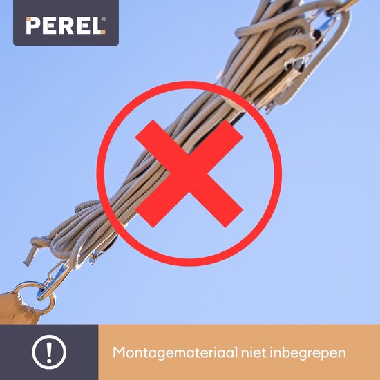 Perel Schaduwdoek, waterdoorlatend, luchtdoorlatend, 5 x 5 x 5 m, 180 g/m², HDPE, driehoek, donkergrijs