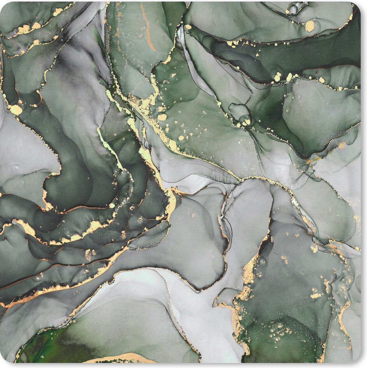 Muismat 30x30 cm - Mousepad Luxe - Marmer print - Groen - Muismatten