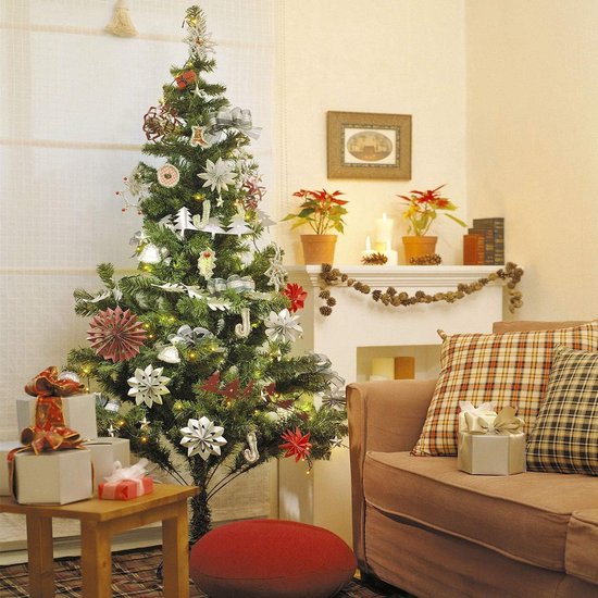 Kunstkerstboom Metalen kerstboom 4Ft/5Ft/6Ft/7Ft/8Ft voor thuiskantoor interieurdecoratie (kleur: groen, maat: 8ft/240cm
