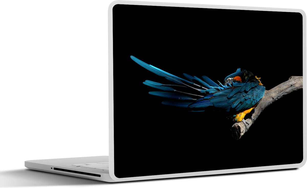 Laptop sticker - 12.3 inch - Vogel - Veren - Tak - Zwart - 30x22cm - Laptopstickers - Laptop skin - Cover