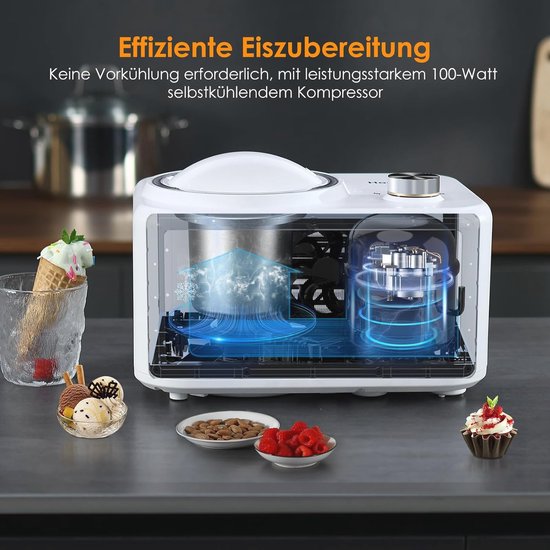 IJsmachine 0,8 L met Compressor voor Zelfgemaakt IJs, Sorbet en Milkshakes — afbeelding 2