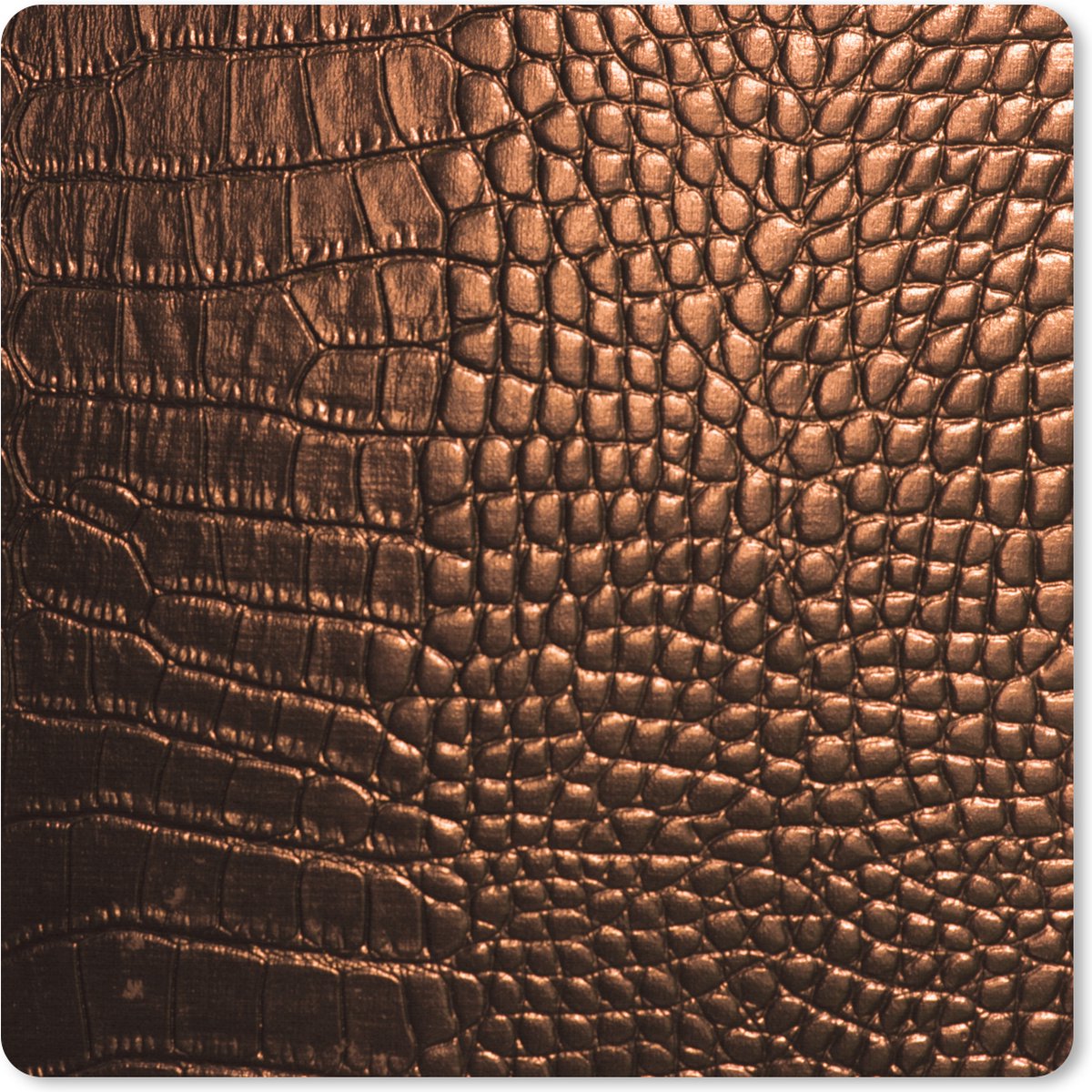 Muismat XXL 40x40 cm - Bureau onderlegger - Bureau mat Het bruine leder van een krokodil - Bureaumat - Gaming mousepad xl - Bureaulegger groot - Computer deskmat
