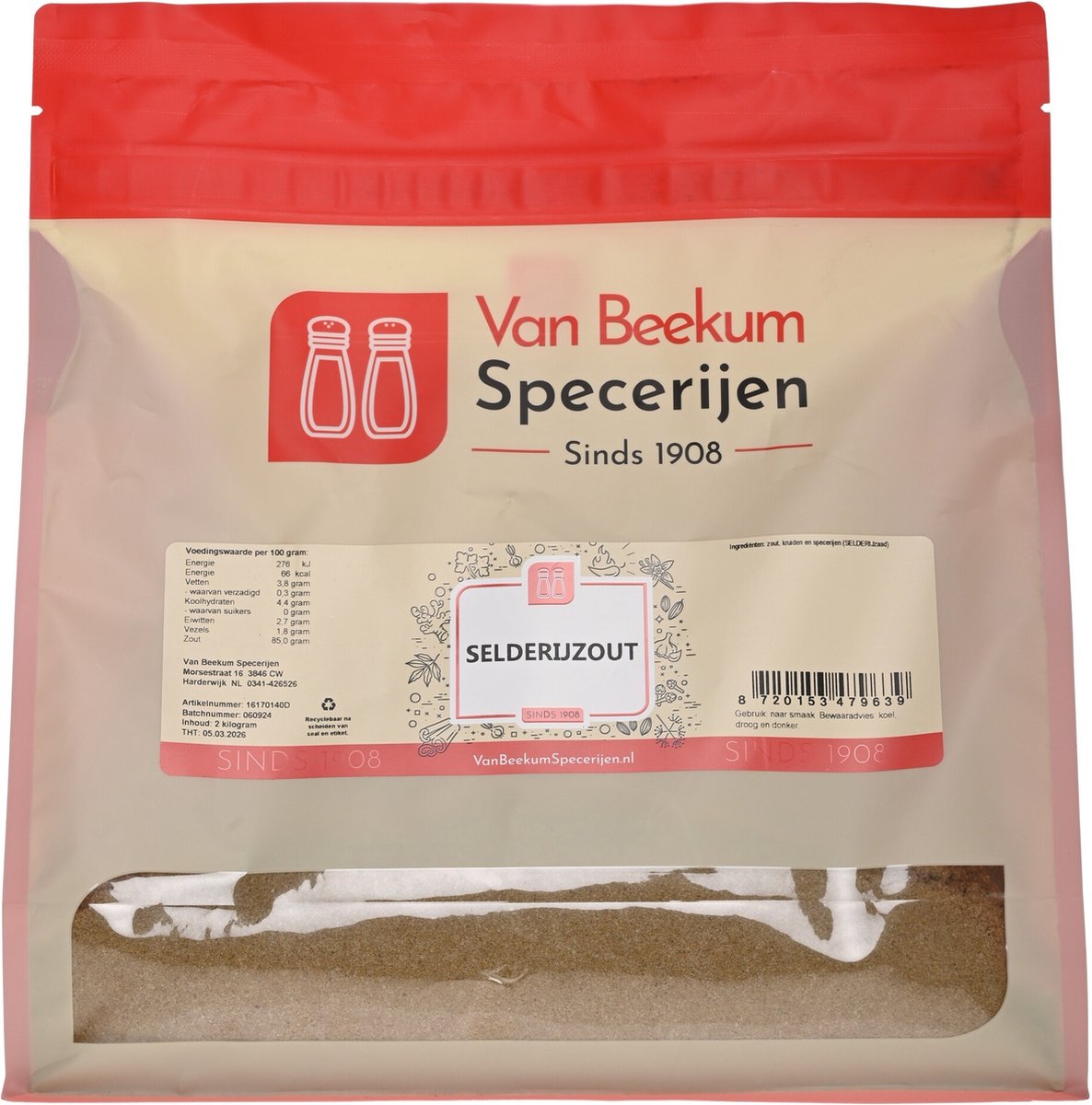 Goedkoopste Van Beekum Specerijen - Selderijzout - 2 kilo (hersluitbare stazak